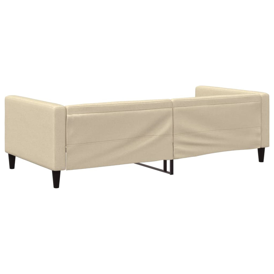 Slaapbank 100x200 cm stof crèmekleurig 100 x 200 cm Crème zonder matras
