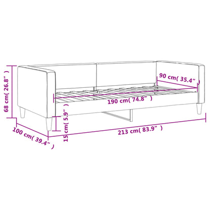 Slaapbank 90x190 cm stof lichtgrijs 90 x 190 cm Lichtgrijs zonder matras