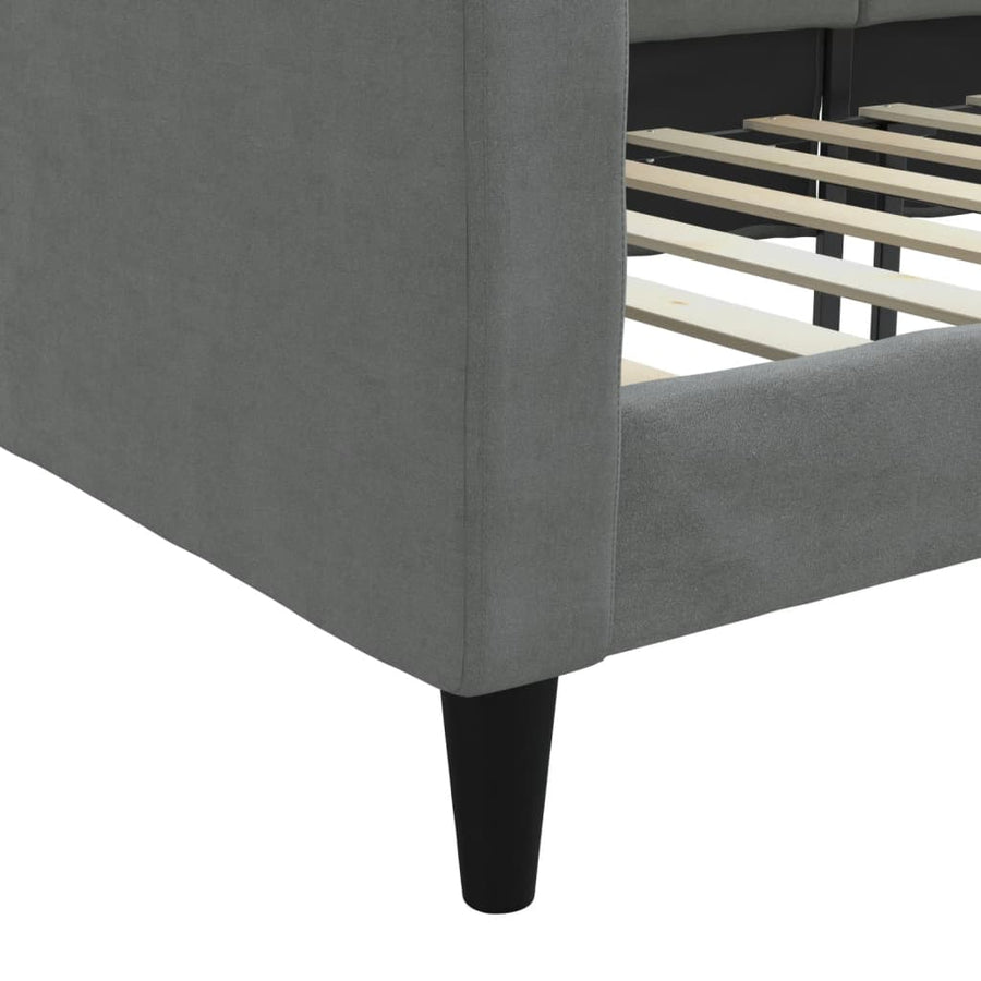 Slaapbank 90x190 cm stof donkergrijs 90 x 190 cm Donkergrijs