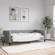 Slaapbank 100x190 cm lichtgrijs stof