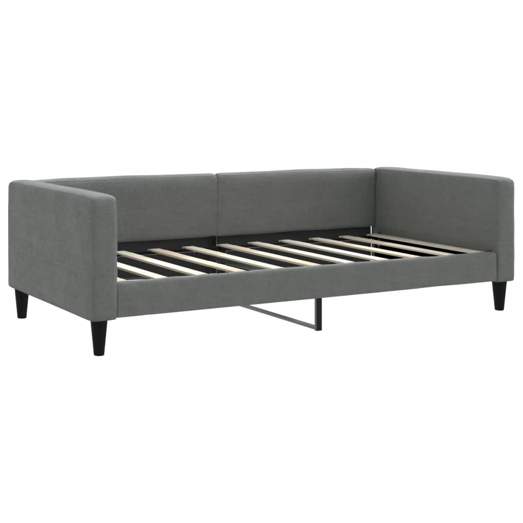 Slaapbank 100x190 cm stof donkergrijs