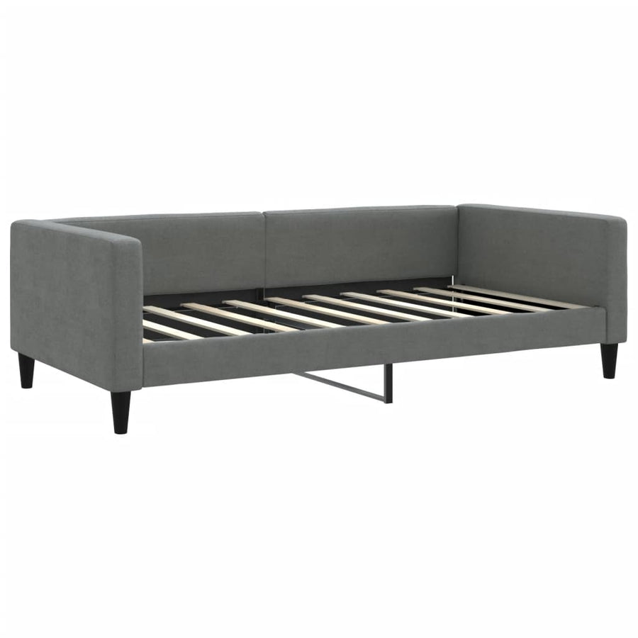 Slaapbank 100x190 cm stof donkergrijs