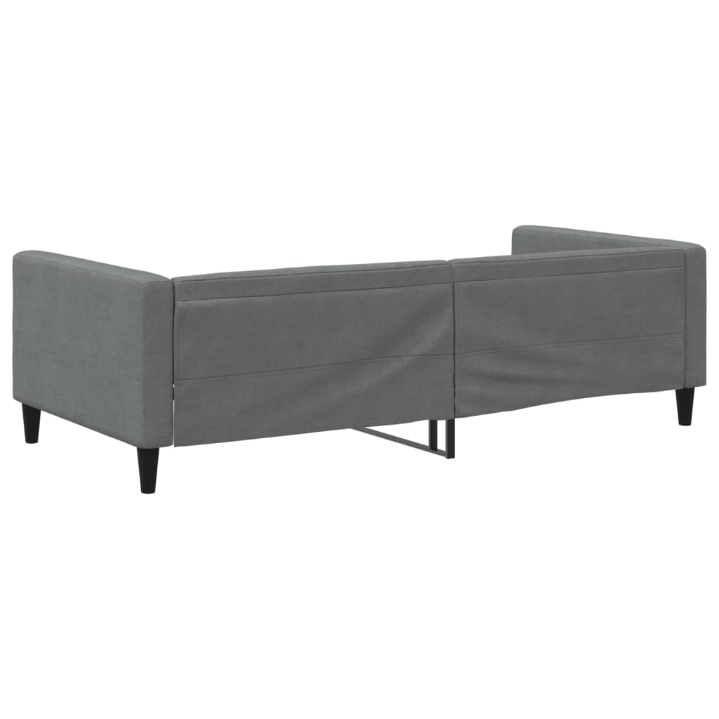 Slaapbank 100x190 cm stof donkergrijs