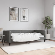 Slaapbank 100x190 cm donkergrijs stof