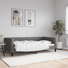 Slaapbank 100x190 cm stof donkergrijs
