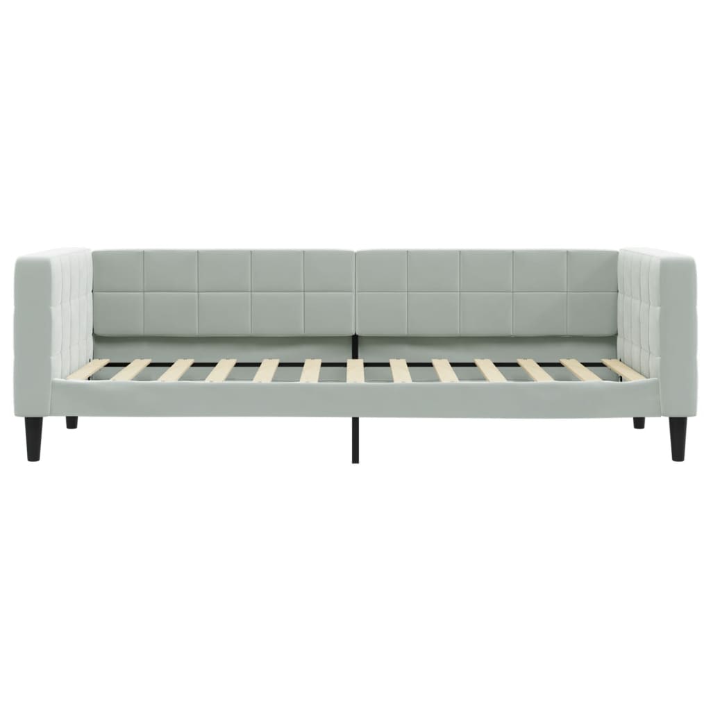 Slaapbank Fluweel 80 x 200 cm Lichtgrijs zonder matras