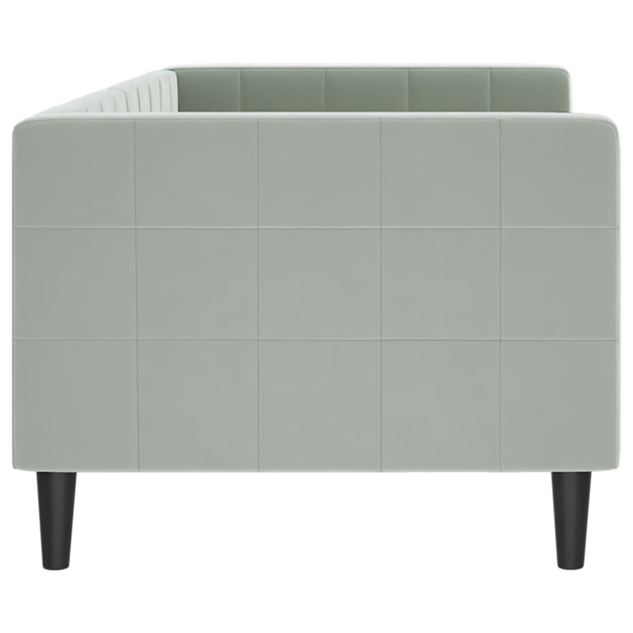 Slaapbank Fluweel 80 x 200 cm Lichtgrijs zonder matras