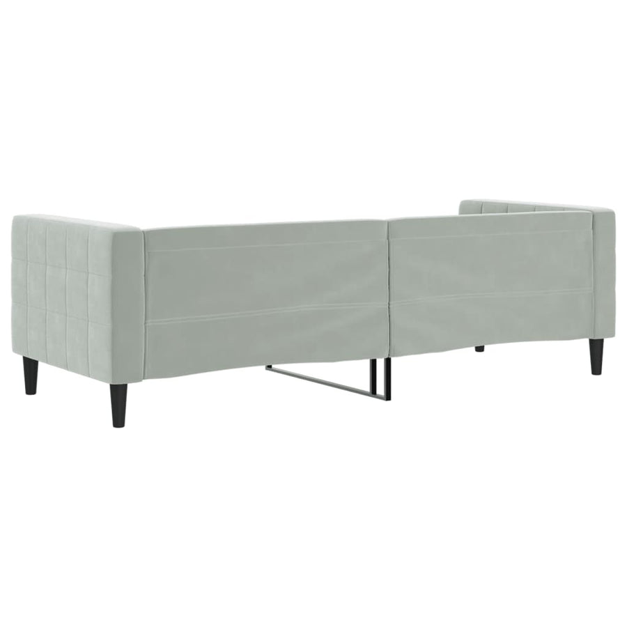 Slaapbank Fluweel 80 x 200 cm Lichtgrijs zonder matras