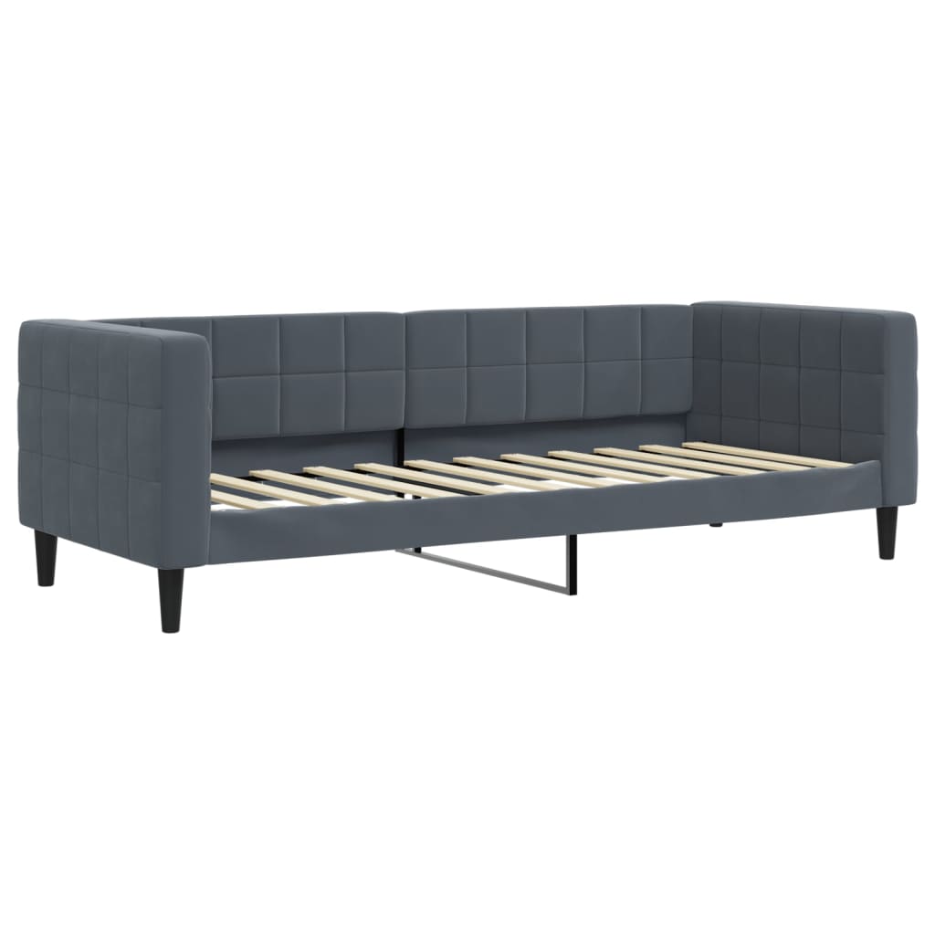 Slaapbank 80x200 cm fluweel donkergrijs