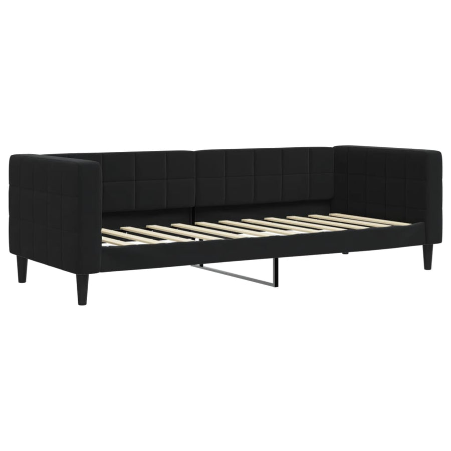 Slaapbank Fluweel 80 x 200 cm Zwart zonder matras