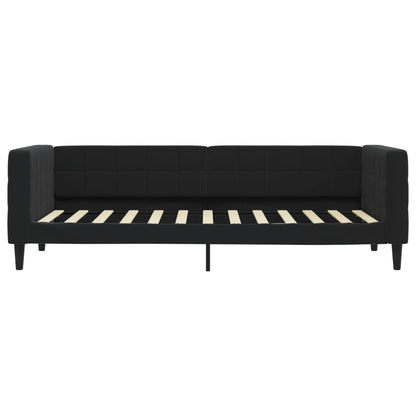 Slaapbank Fluweel 80 x 200 cm Zwart zonder matras