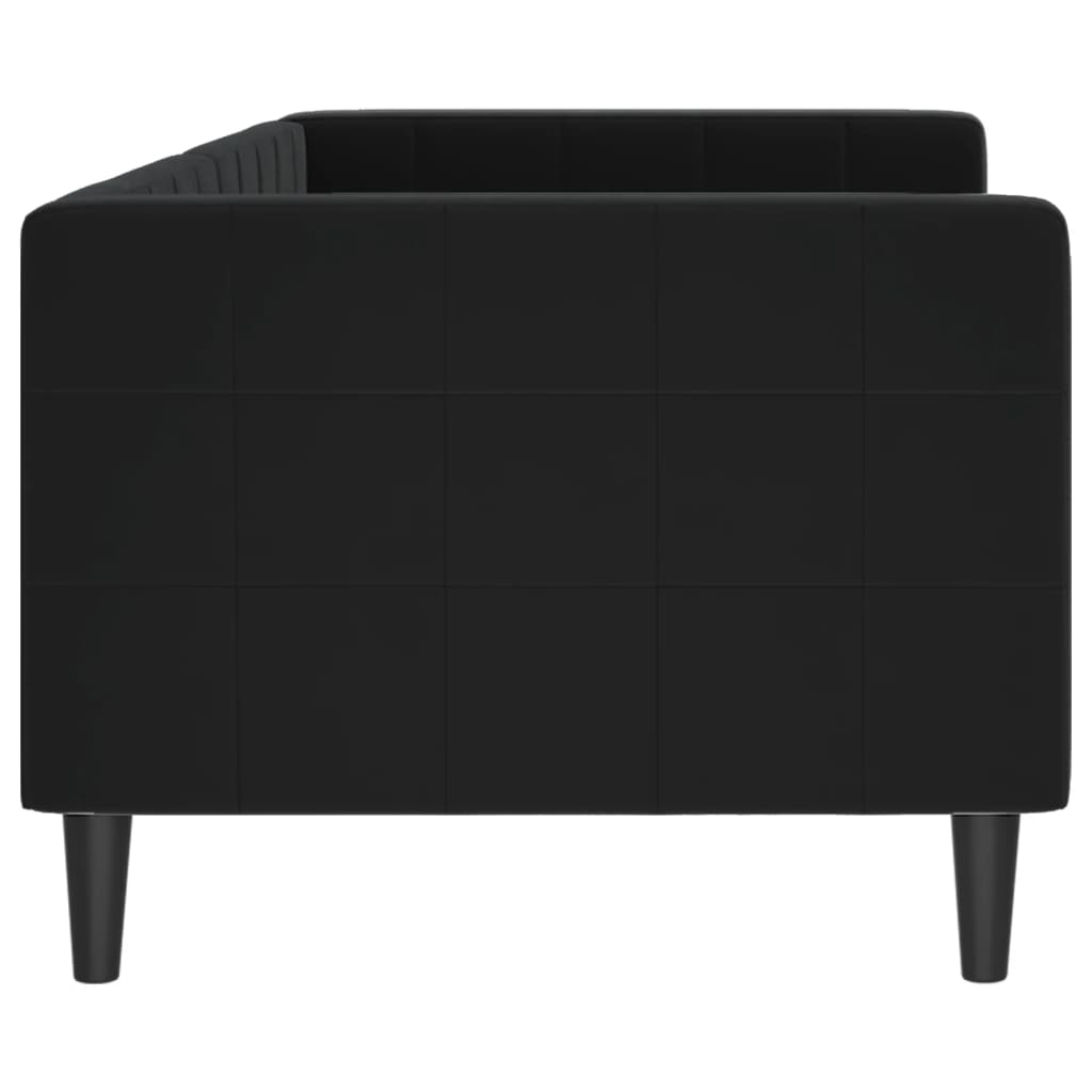 Slaapbank Fluweel 80 x 200 cm Zwart zonder matras