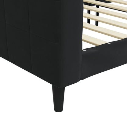 Slaapbank Fluweel 80 x 200 cm Zwart zonder matras