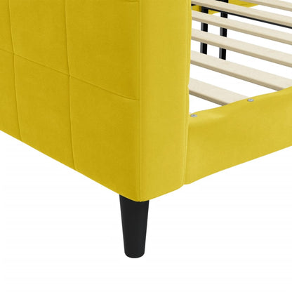 Slaapbank Fluweel 80 x 200 cm Geel zonder matras