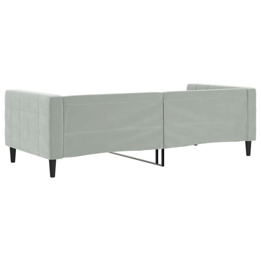 Slaapbank 90x200 cm fluweel lichtgrijs 90 x 200 cm Lichtgrijs