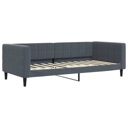 Slaapbank 90x200 cm fluweel donkergrijs