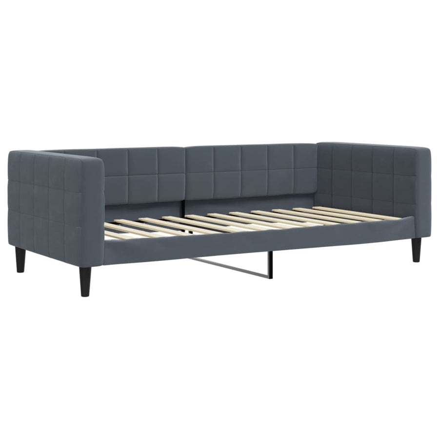 Slaapbank 90x200 cm fluweel donkergrijs