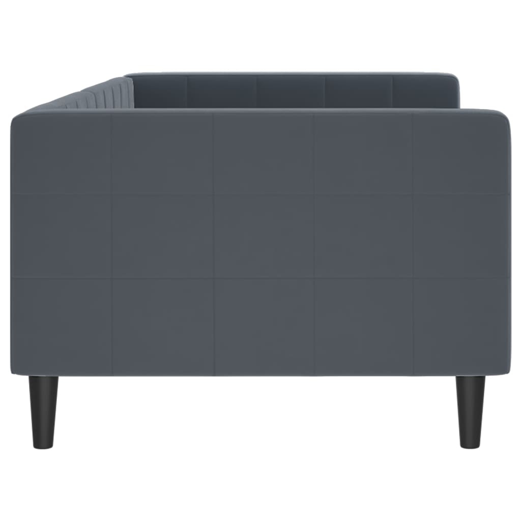 Slaapbank 90x200 cm fluweel donkergrijs