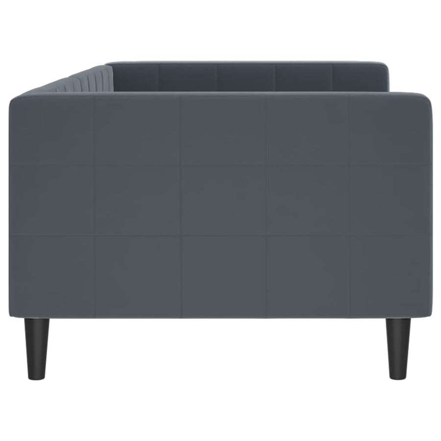 Slaapbank 90x200 cm fluweel donkergrijs