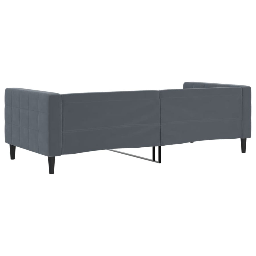 Slaapbank 90x200 cm fluweel donkergrijs