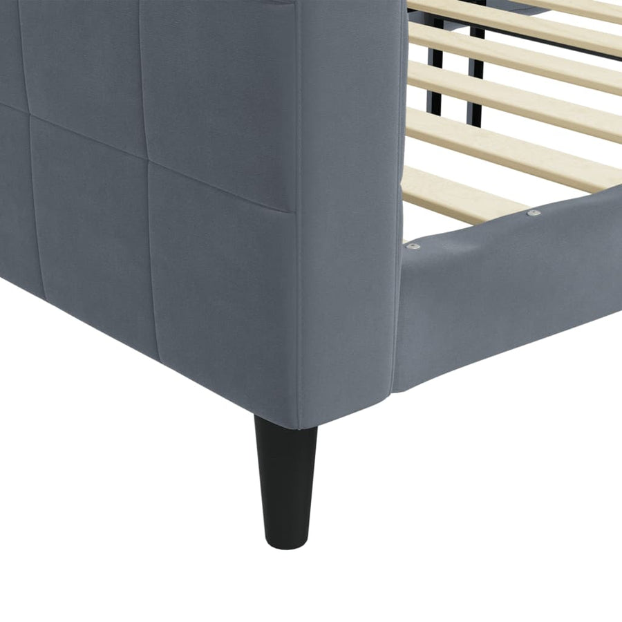 Slaapbank 90x200 cm fluweel donkergrijs