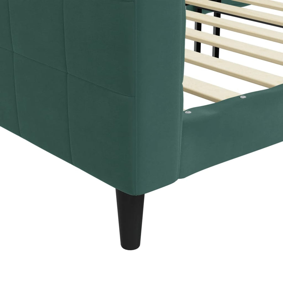 Slaapbank 90x200 cm fluweel donkergroen 90 x 200 cm Donkergroen zonder matras