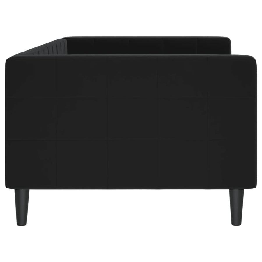 Slaapbank Fluweel 90 x 200 cm Zwart zonder matras