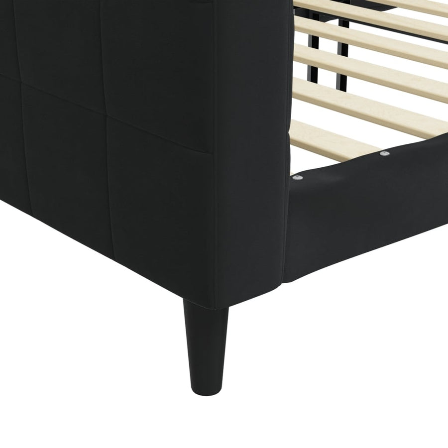 Slaapbank Fluweel 90 x 200 cm Zwart zonder matras