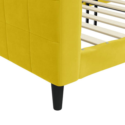 Slaapbank Fluweel 90 x 200 cm Geel zonder matras