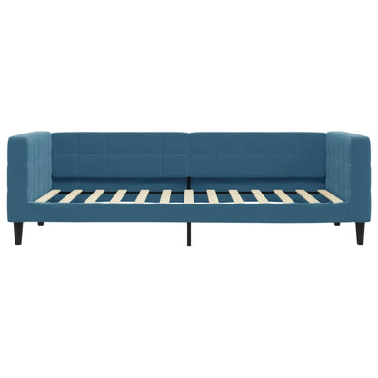 Slaapbank 100x200 cm fluweel blauw 100 x 200 cm Blauw
