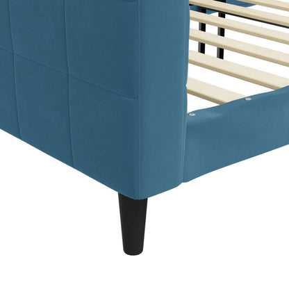 Slaapbank 100x200 cm fluweel blauw 100 x 200 cm Blauw