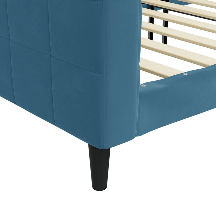 Slaapbank 100x200 cm fluweel blauw 100 x 200 cm Blauw