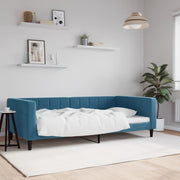 Slaapbank 100x200 cm fluweel blauw