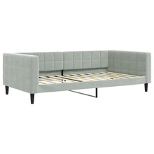 Slaapbank Fluweel 100 x 200 cm Lichtgrijs zonder matras