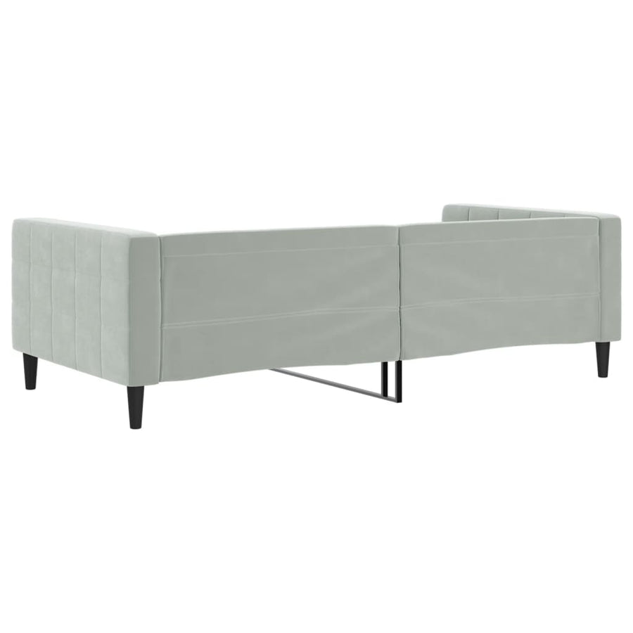 Slaapbank Fluweel 100 x 200 cm Lichtgrijs zonder matras