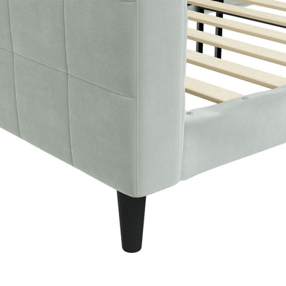 Slaapbank Fluweel 100 x 200 cm Lichtgrijs zonder matras