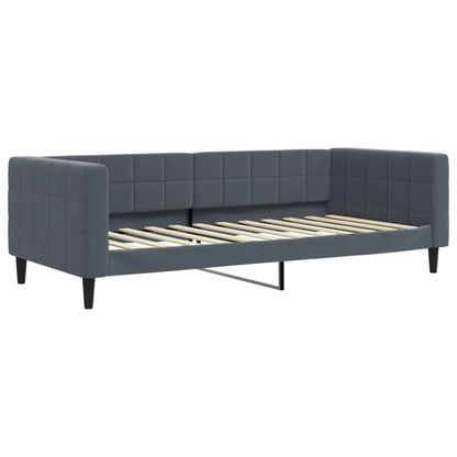 Slaapbank 100x200 cm fluweel donkergrijs