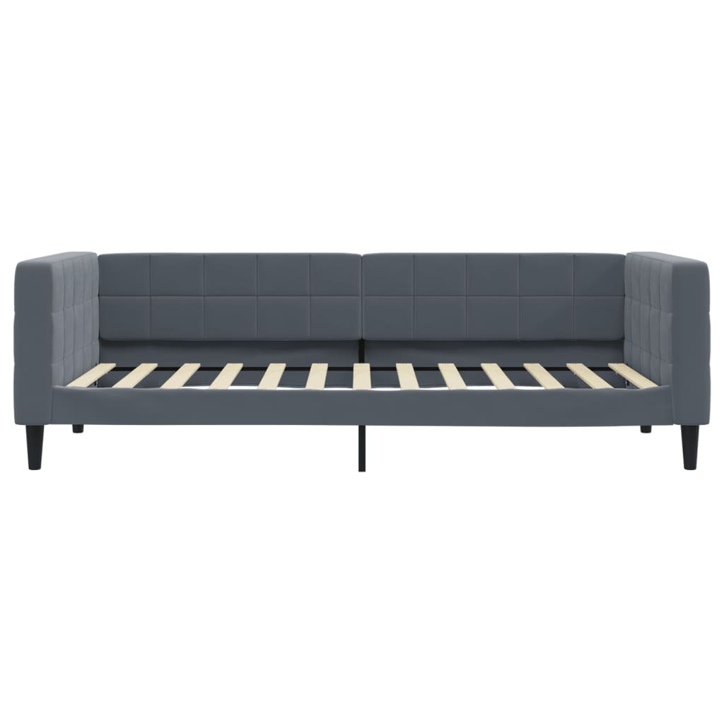 Slaapbank 100x200 cm fluweel donkergrijs