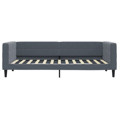 Slaapbank 100x200 cm fluweel donkergrijs