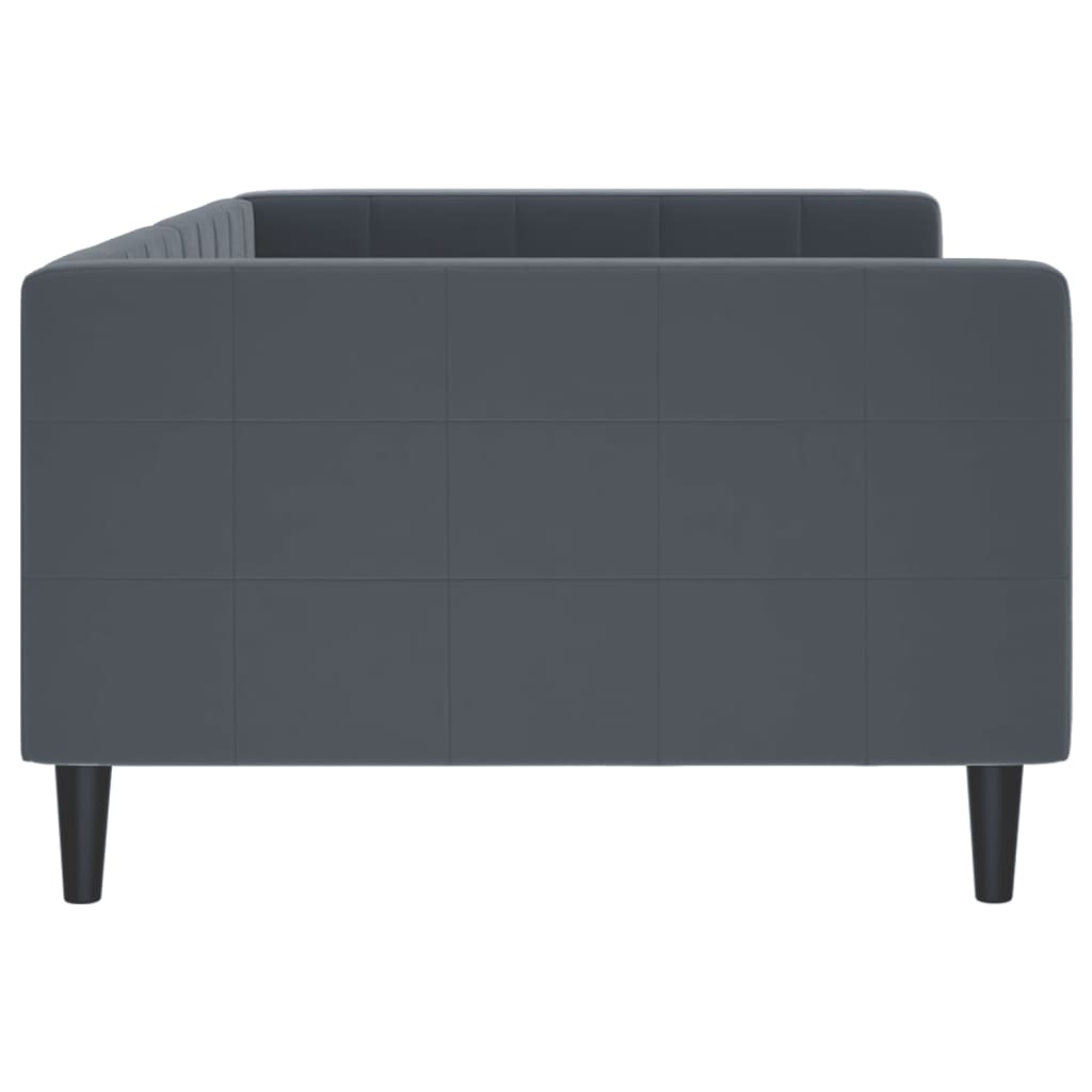 Slaapbank 100x200 cm fluweel donkergrijs