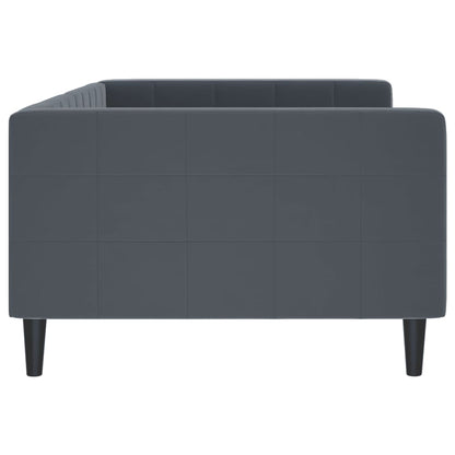 Slaapbank 100x200 cm fluweel donkergrijs