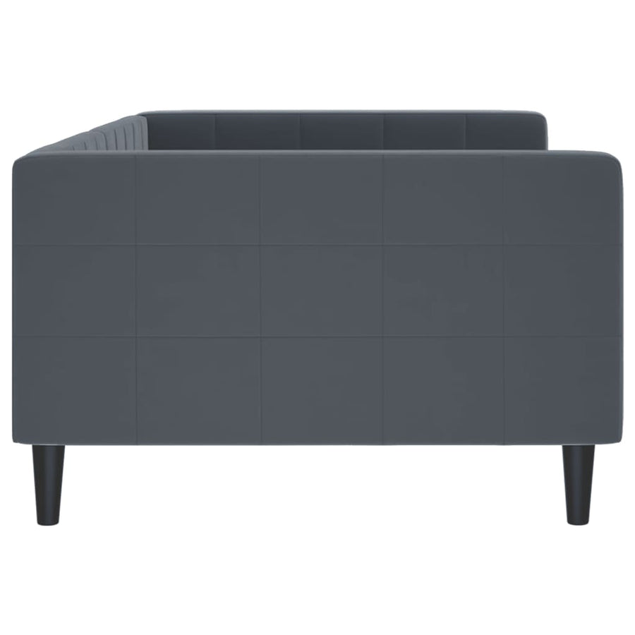 Slaapbank 100x200 cm fluweel donkergrijs