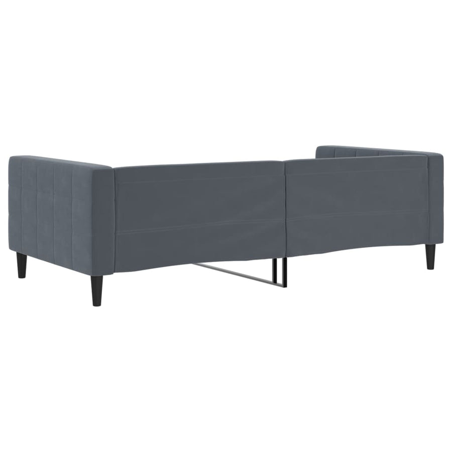 Slaapbank 100x200 cm fluweel donkergrijs