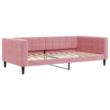 Slaapbank 100x200 cm fluweel roze 100 x 200 cm Roze zonder matras