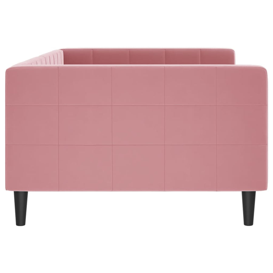 Slaapbank 100x200 cm fluweel roze 100 x 200 cm Roze zonder matras