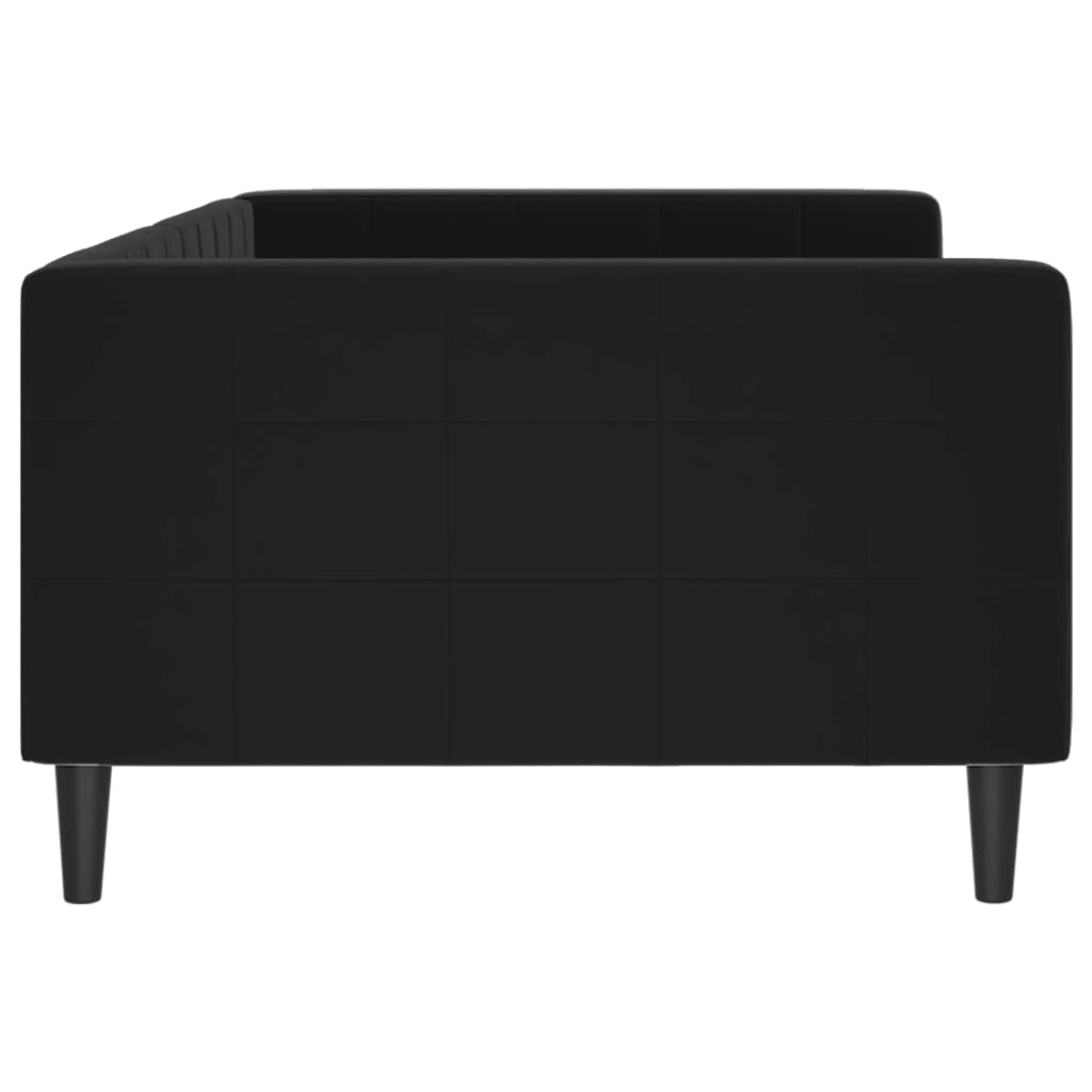 Slaapbank Fluweel 100 x 200 cm Zwart zonder matras