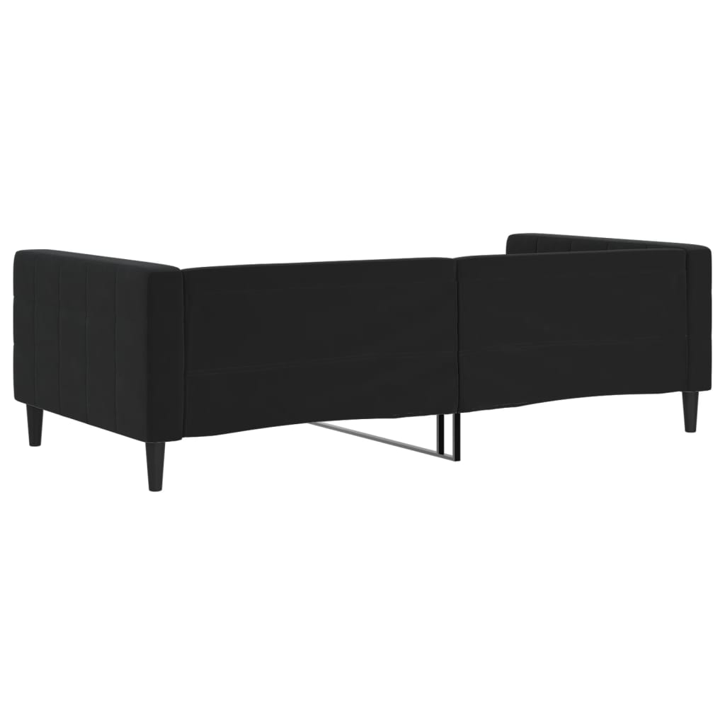 Slaapbank Fluweel 100 x 200 cm Zwart zonder matras