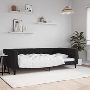 Slaapbank 100x200 cm fluweel zwart