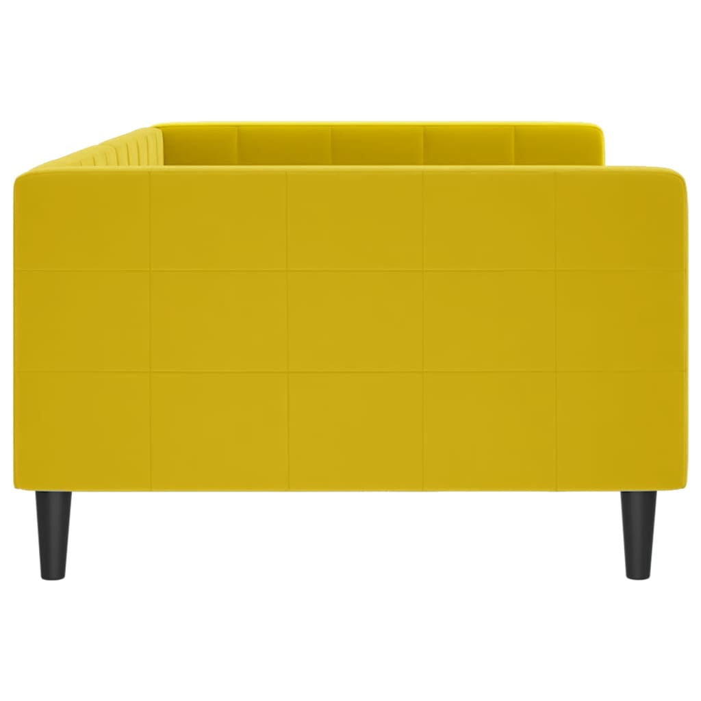 Slaapbank Fluweel 100 x 200 cm Geel zonder matras