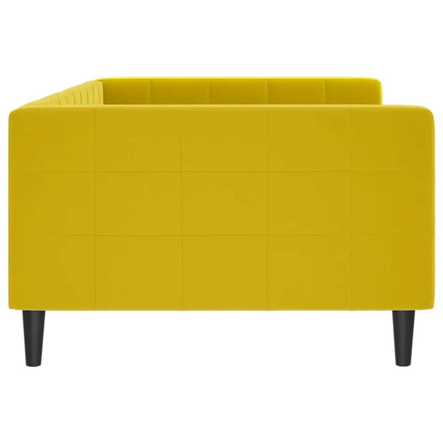 Slaapbank Fluweel 100 x 200 cm Geel zonder matras